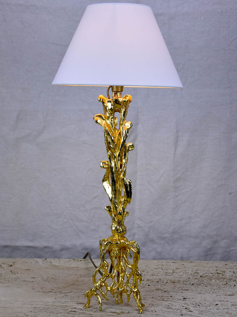 1990's gilded bronze lamp attributed to Pierre Casanove