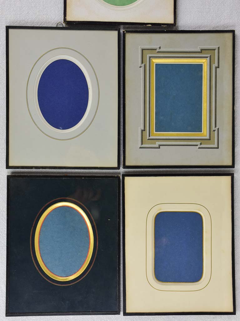 Collection of five antique French photo frames 8¾" x 10¾"