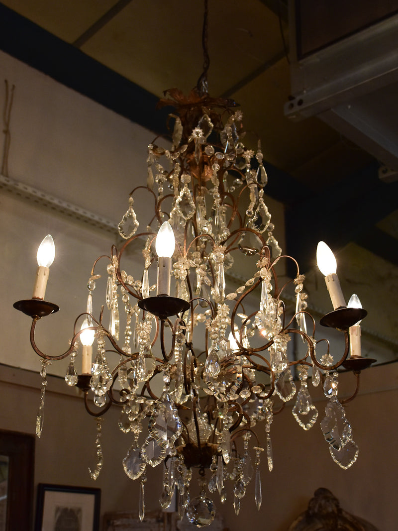 Antique Italian chandelier with bronze frame *RESERVED*