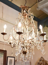 Antique Italian chandelier with bronze frame