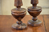 Pair of antique olivewood candlesticks