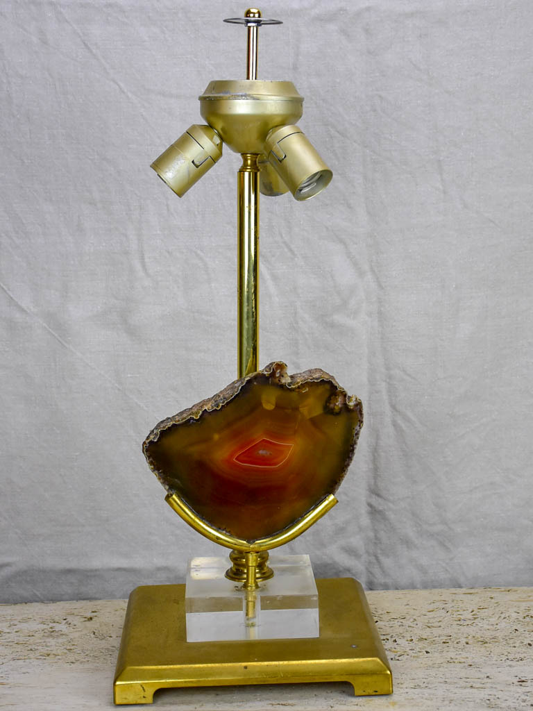 Mid century agate lamp base attributed to Maison Jansen