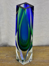Mid-Century Murano glass vase - blue and green