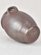 Antique pot from Normandy with 2 handles, dark brown