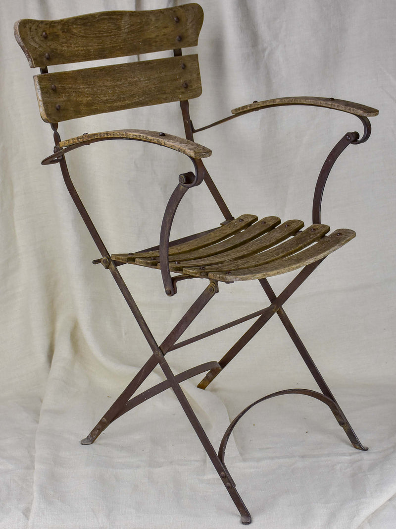 Antique French folding garden armchair