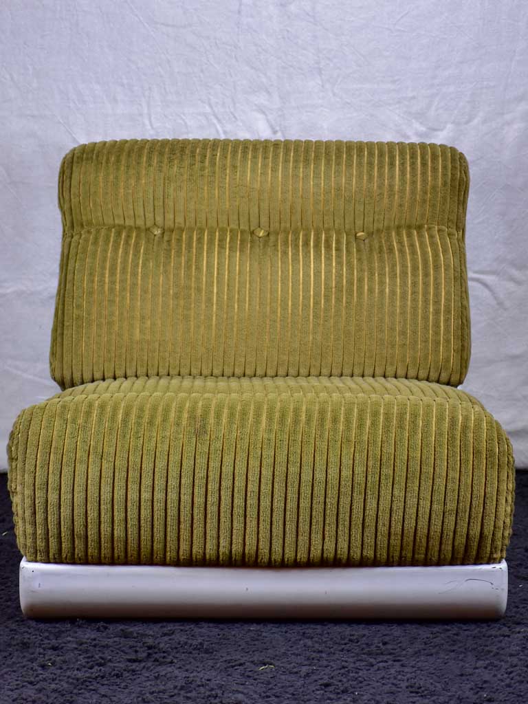 Low large 1970's chair - with fibreglass frame