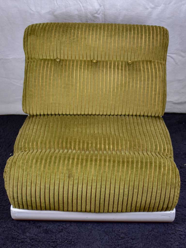 Low large 1970's chair - with fibreglass frame
