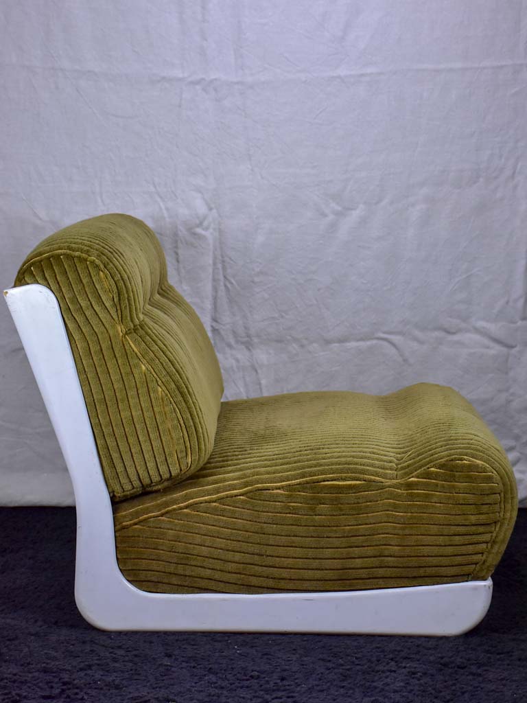 Low large 1970's chair - with fibreglass frame