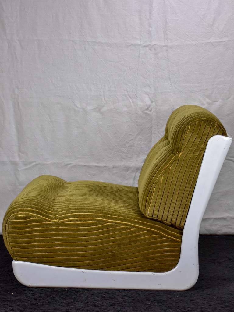 Low large 1970's chair - with fibreglass frame