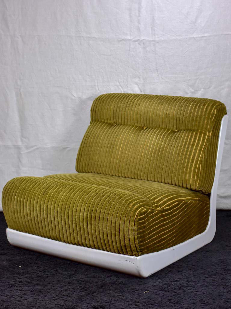 Low large 1970's chair - with fibreglass frame