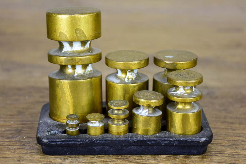 Set of antique French weights for scales