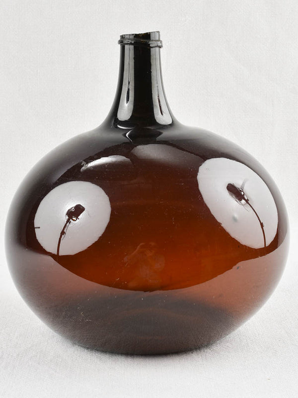 Petit blown glass demijohn - amber 12½"