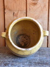 Confit pot, ocher glaze 10¼"�, 19th-century