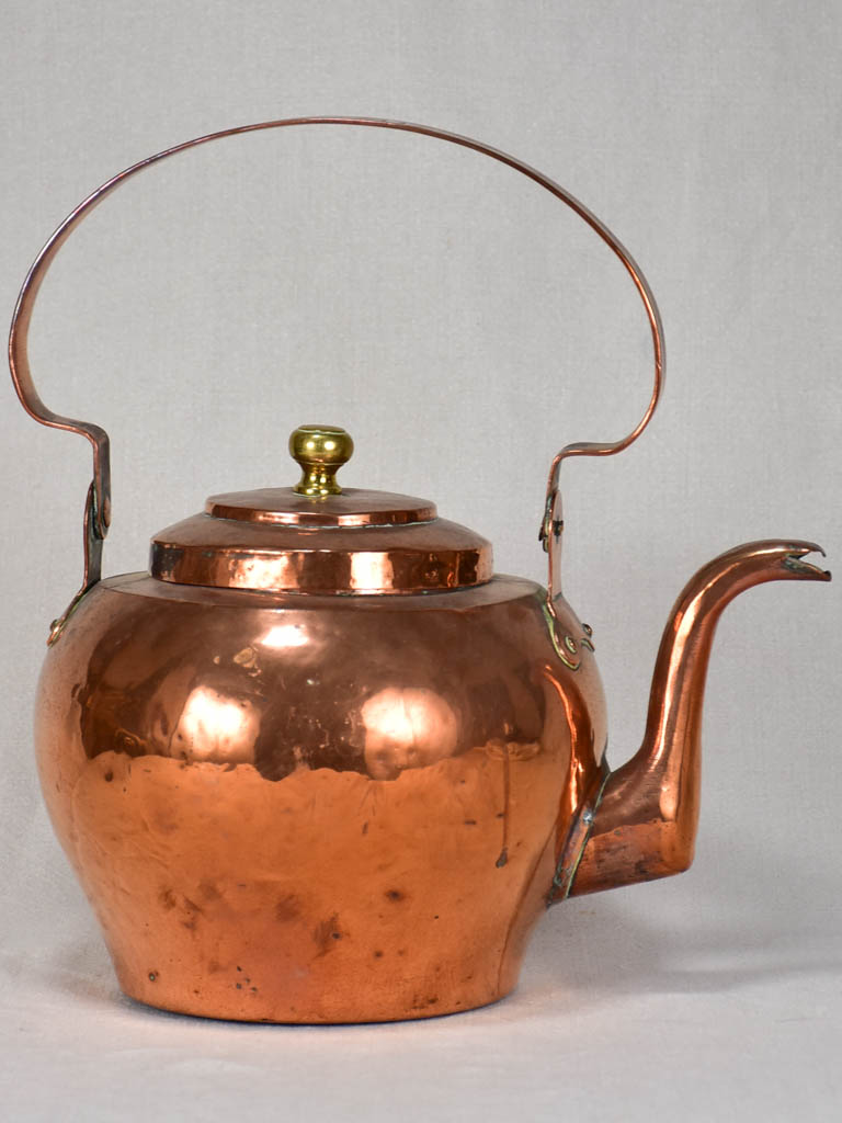 Large 18th century French copper kettle