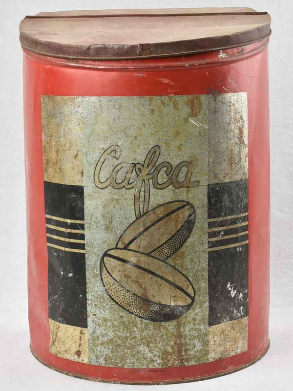 1930's coffee container made of tin - Cafca 19¾"