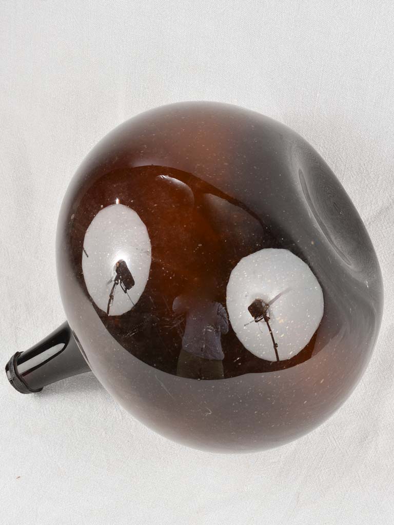 Petit blown glass demijohn - amber 14½"