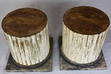 Pair of column-shaped wooden display pedestals 20½"