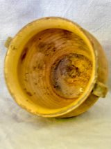 Small antique French confit pot - un-glazed outside 6"