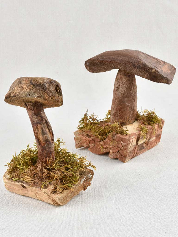 Two artisan made Mushroom sculptures