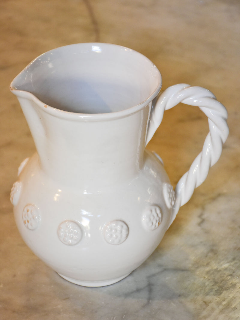 Vintage Emile Tessier jug with twisted handle