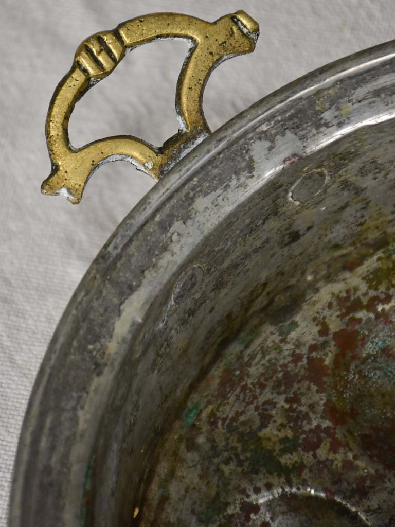 18th century French copper egg poaching pan - 8 places 9"