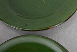 Plates, green glaze, vintage, 7½"