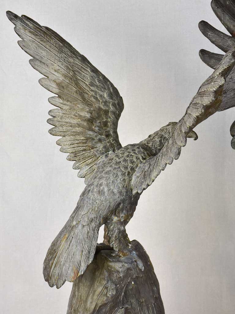Large early twentieth century French sculpture of eagles 37¾"