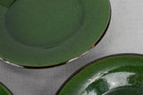 Plates, green glaze, vintage, 7½"