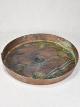 Large 18th century French copper egg poaching pan - 7 places 17"