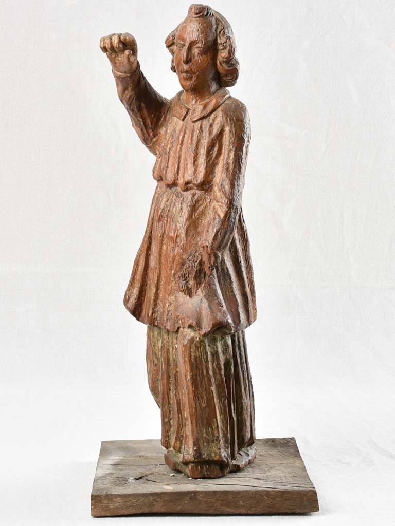 Antique French Angel Oak Sculpture