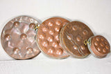 18th century French copper egg poaching pan - 8 places 9"