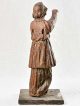 Artful Wooden Angel Religious Artifact