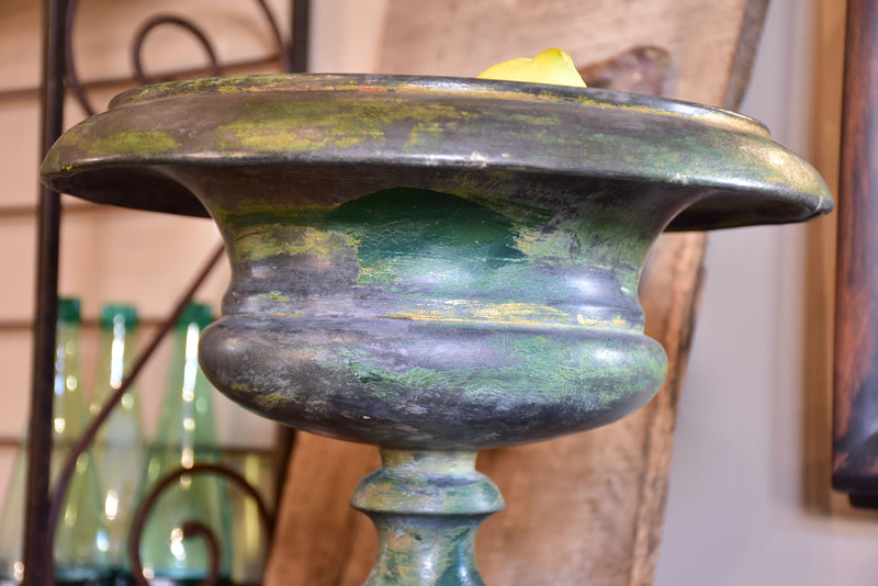 Antique French medici urn - zinc with green patina