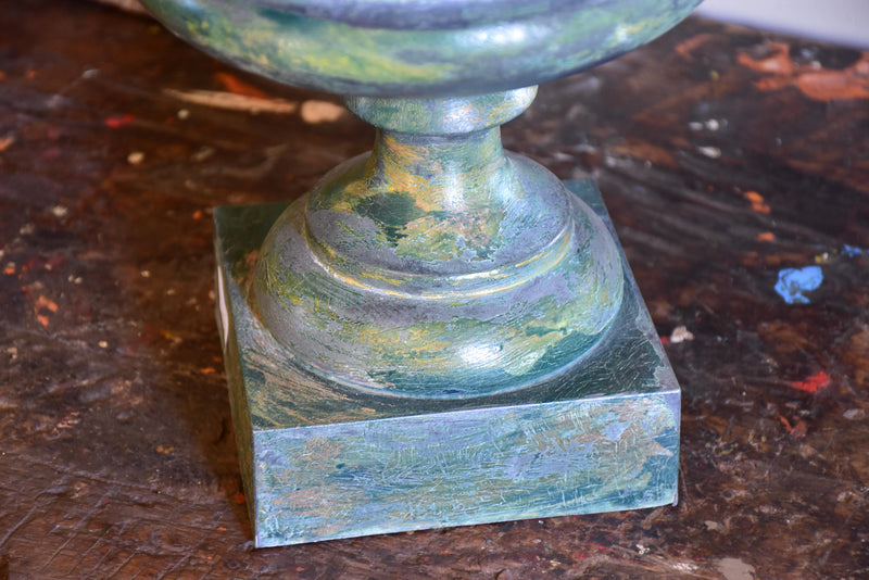Antique French medici urn - zinc with green patina
