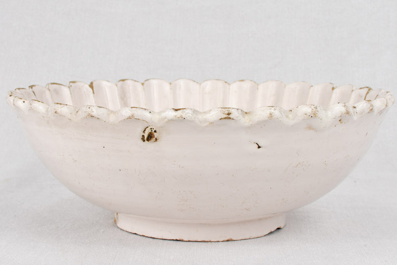 Bowl, scalloped ironstone, 18th-century 13"