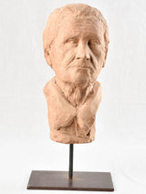 Vintage, Malleable, Green Clay Male Bust