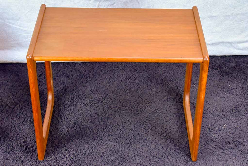Mid century Scandinavian side table with leather magazine holder sol