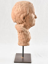 Green, Textured, Sculpted Male Clay Bust