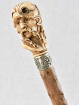 19th century French walking cane with a sculpture of an Viking 35¾"