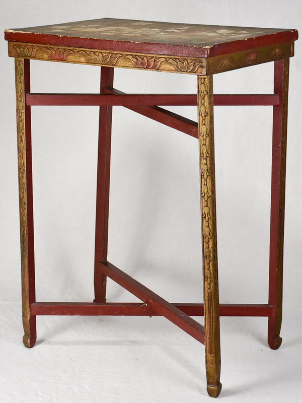 Antique Chinoiserie Decorated Travel Table
