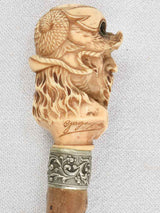 19th century French walking cane with a sculpture of an Viking 35¾"