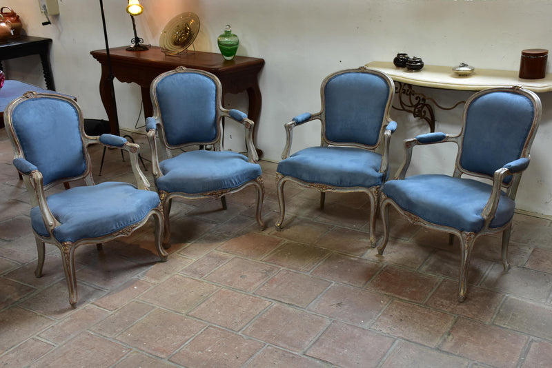 Four antique Louis XV armchairs