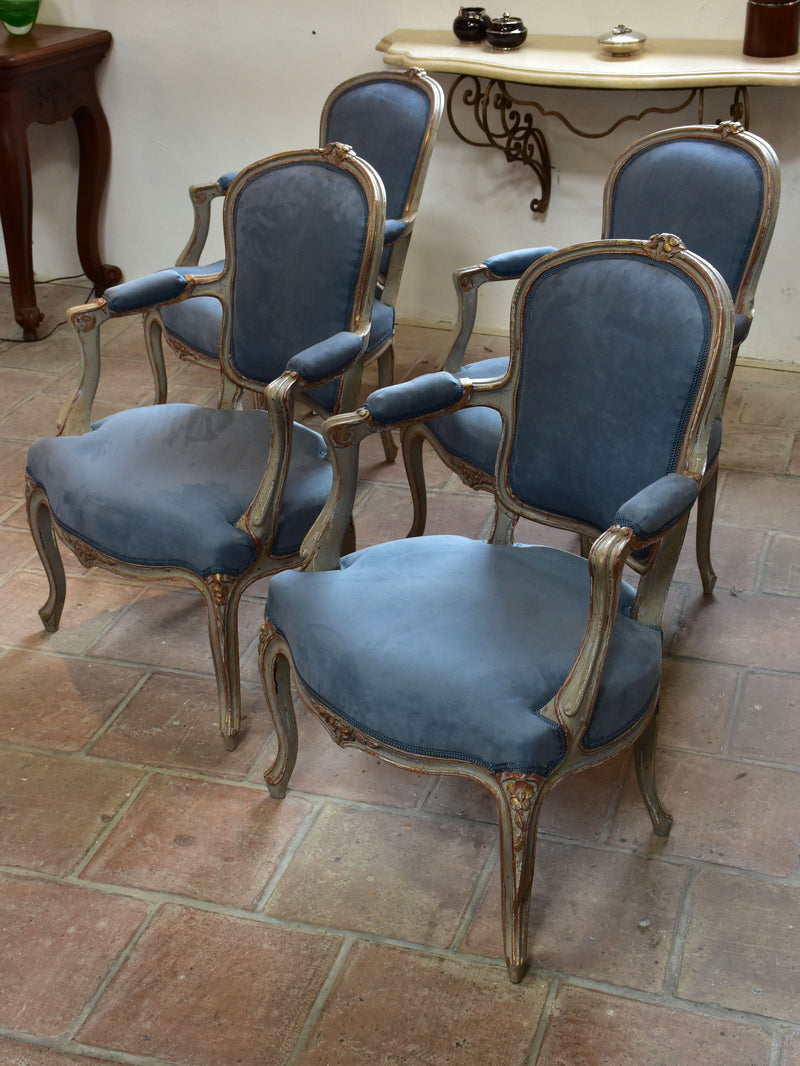 Four antique Louis XV armchairs