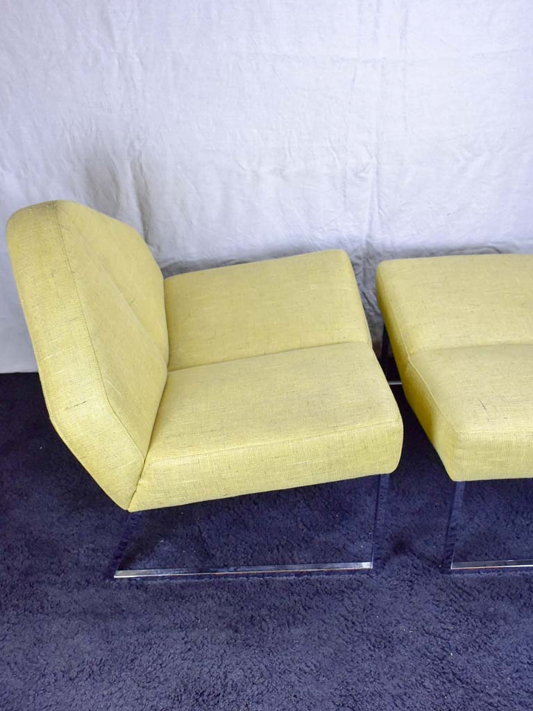 1970's triangular chair with matching ottoman