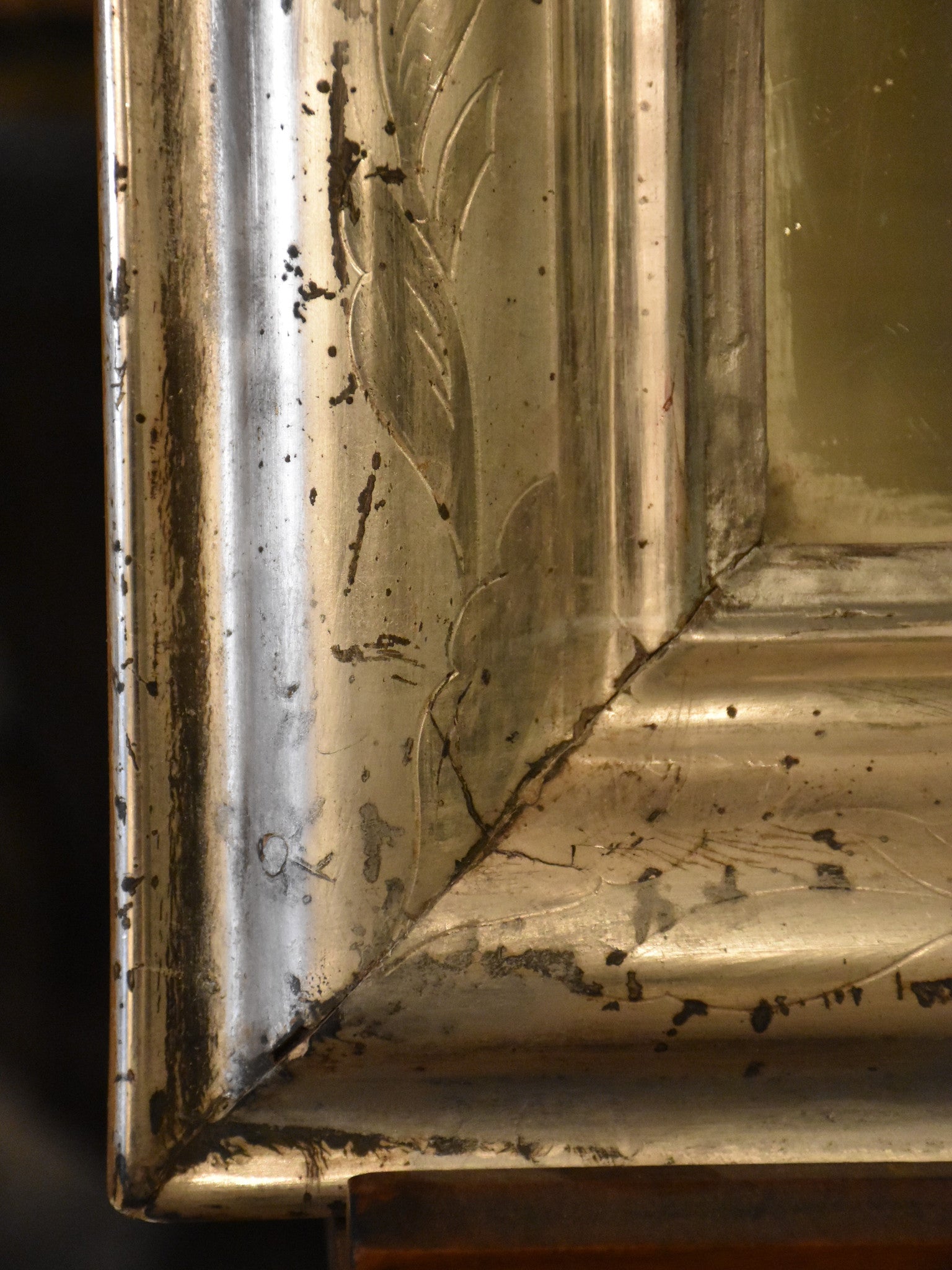 Silver framed Louis Philippe mirror – 19th century