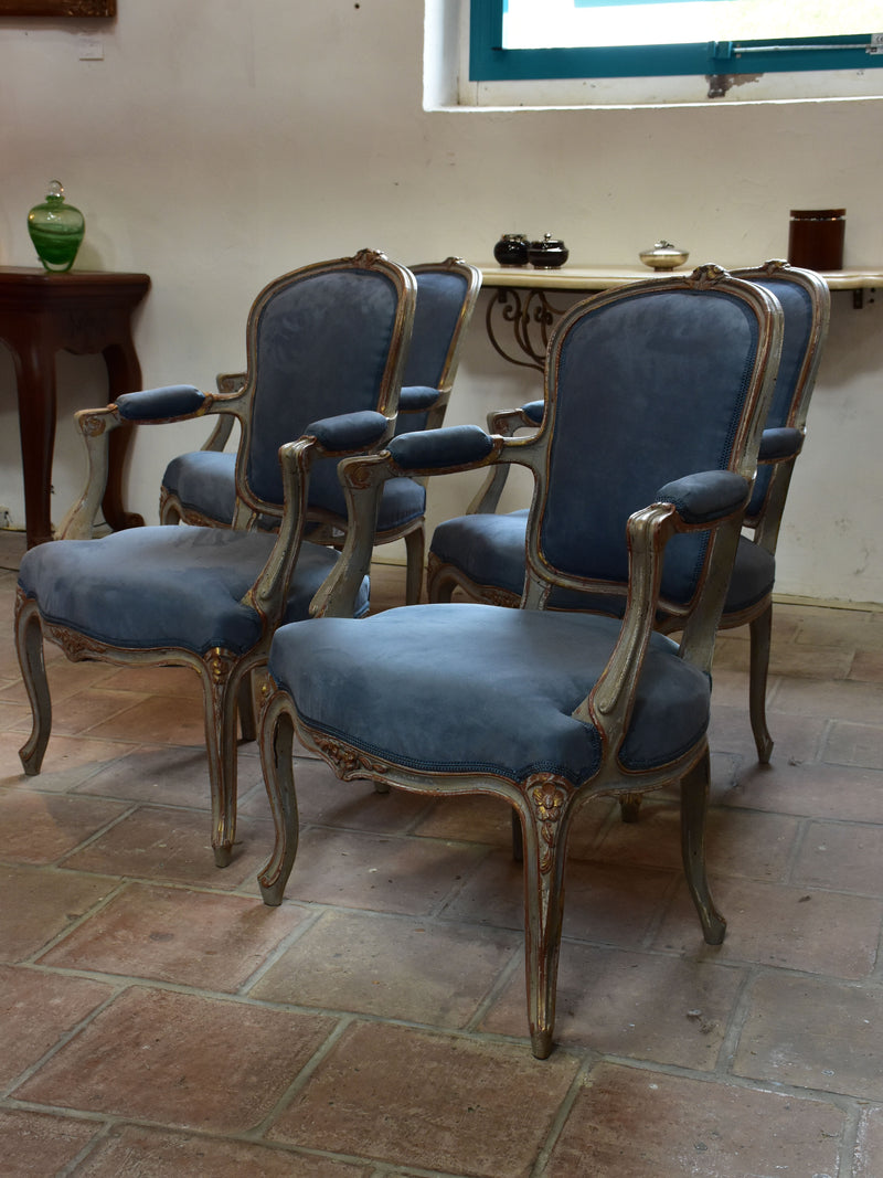 Four antique Louis XV armchairs