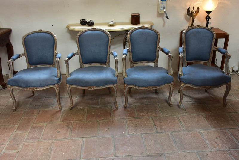 Four antique Louis XV armchairs