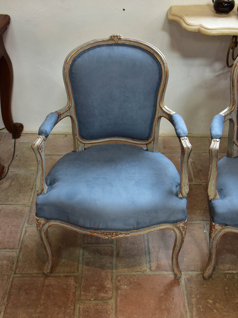 Four antique Louis XV armchairs