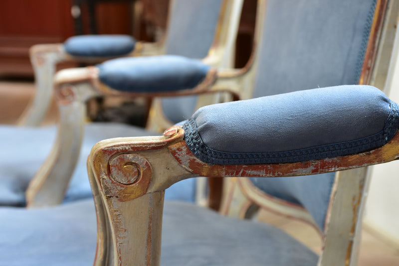 Four antique Louis XV armchairs