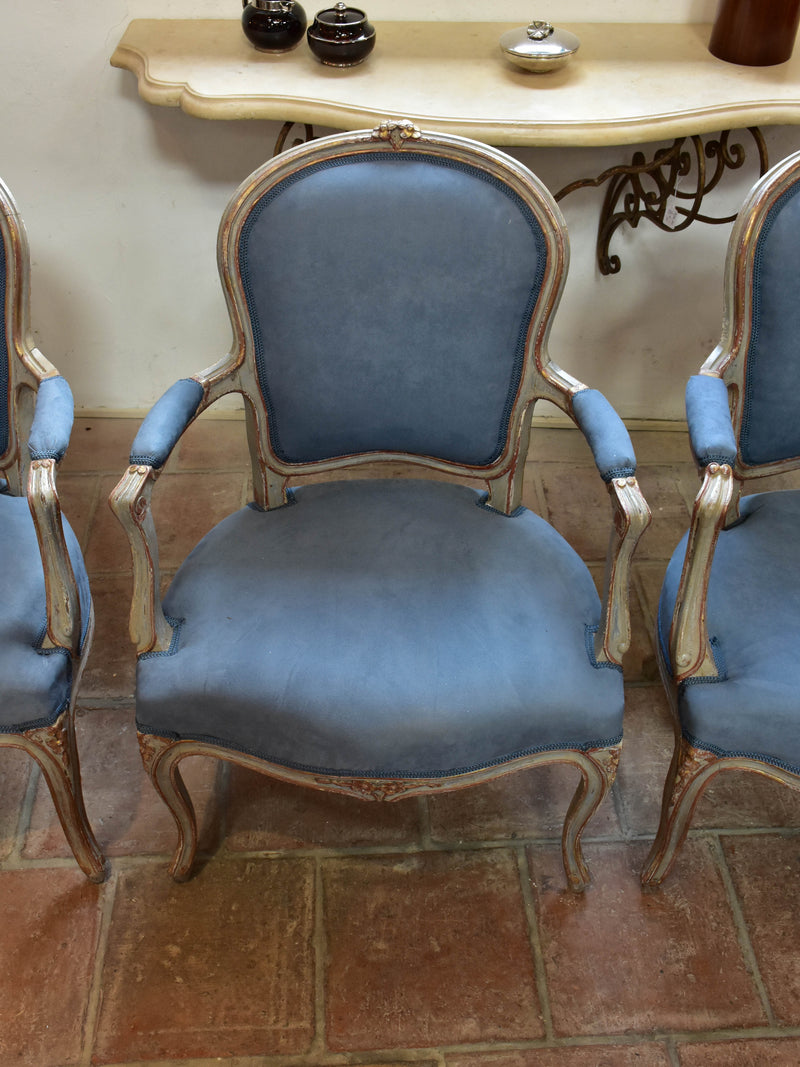Four antique Louis XV armchairs